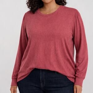 Tahari Soft Knit Top 3X Dusty Rose Long Sleeve Lightweight New